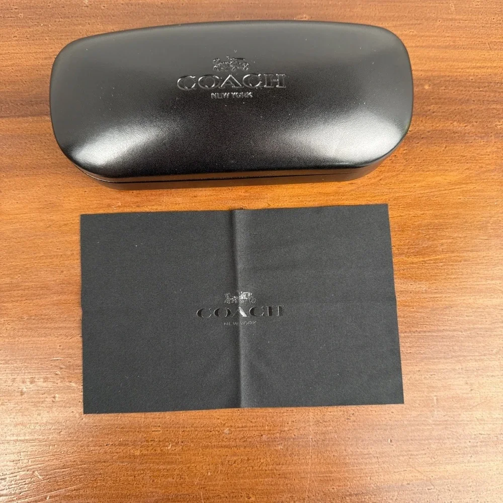 Authentic Coach Black Sunglasses‎ Hard Case w/ Sealed Cleaning Cloth